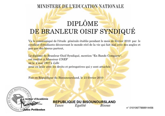 Diplome de Branleur