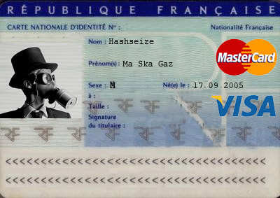 Carte d'identité - Visa  Mastercard