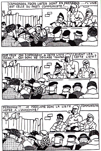 Tintin : le vote chez les bolcheviks