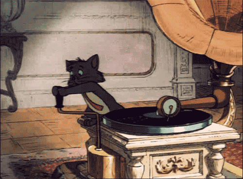gifa - cat - gramophone