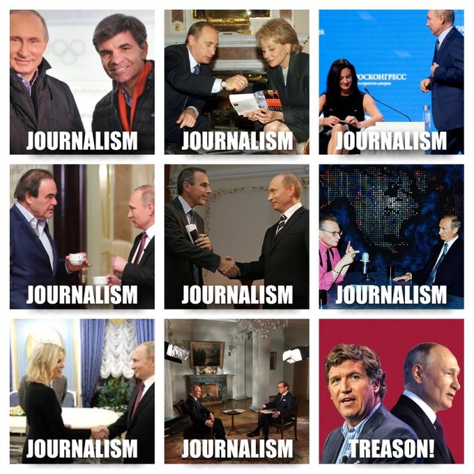 Carlson interroge Poutine désespoir médias traditionnels